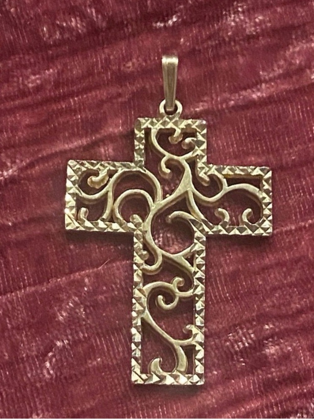 Large Sterling Silver Ornate Cross Pendant #7842 - Picture 1 of 13